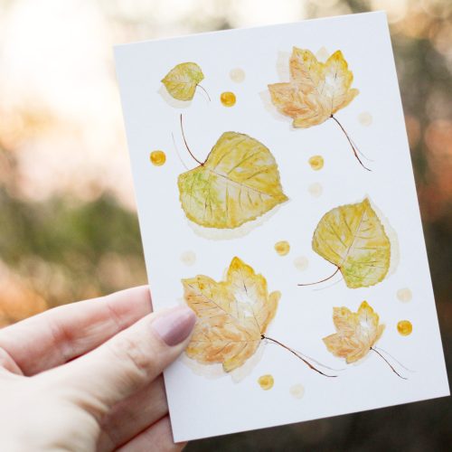 Őszi képeslap leveles