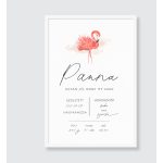 FLAMINGÓ ÚJSZÜLÖTT SZÜLETÉSI POSZTER