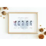 Családi falikép, nevekkel