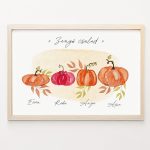 Őszi családi falikép nevekkel