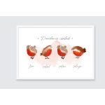 Családi falikép, nevekkel