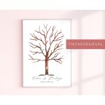 Ujjlenyomat fa vendégkönyv tintapárnával