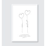 KÉT SZÍV- neves poszter pároknak