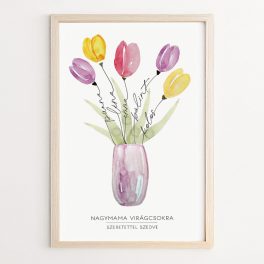 Nagymama virágcsokra, falikép nevekkel