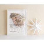 Vízfesték portré szöveggel